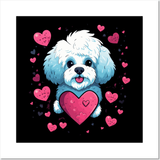 Bichon Frise Valentine Day Posters and Art